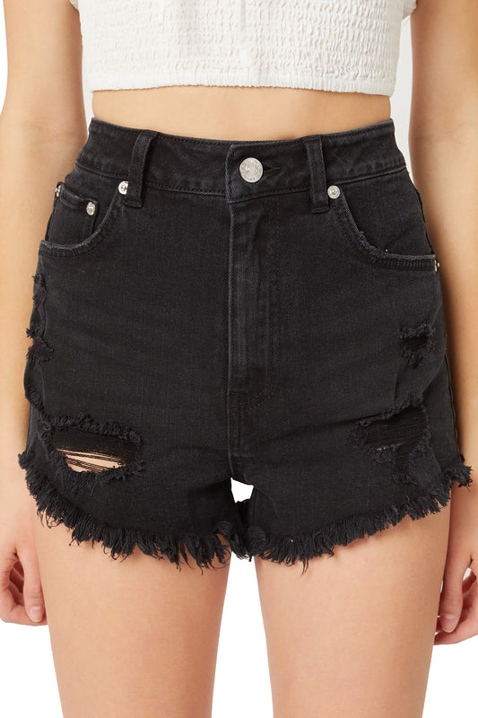Women's Summer Casual Sexy Cute Denim Jean Shorts Pants - High Rise Ripped Frayed Raw Hem Denim Shorts LT6764PM