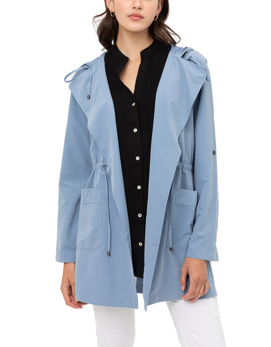 Women's Open Front Hoodie Jacket Cardigan - Oversized Trench Jacket Coat