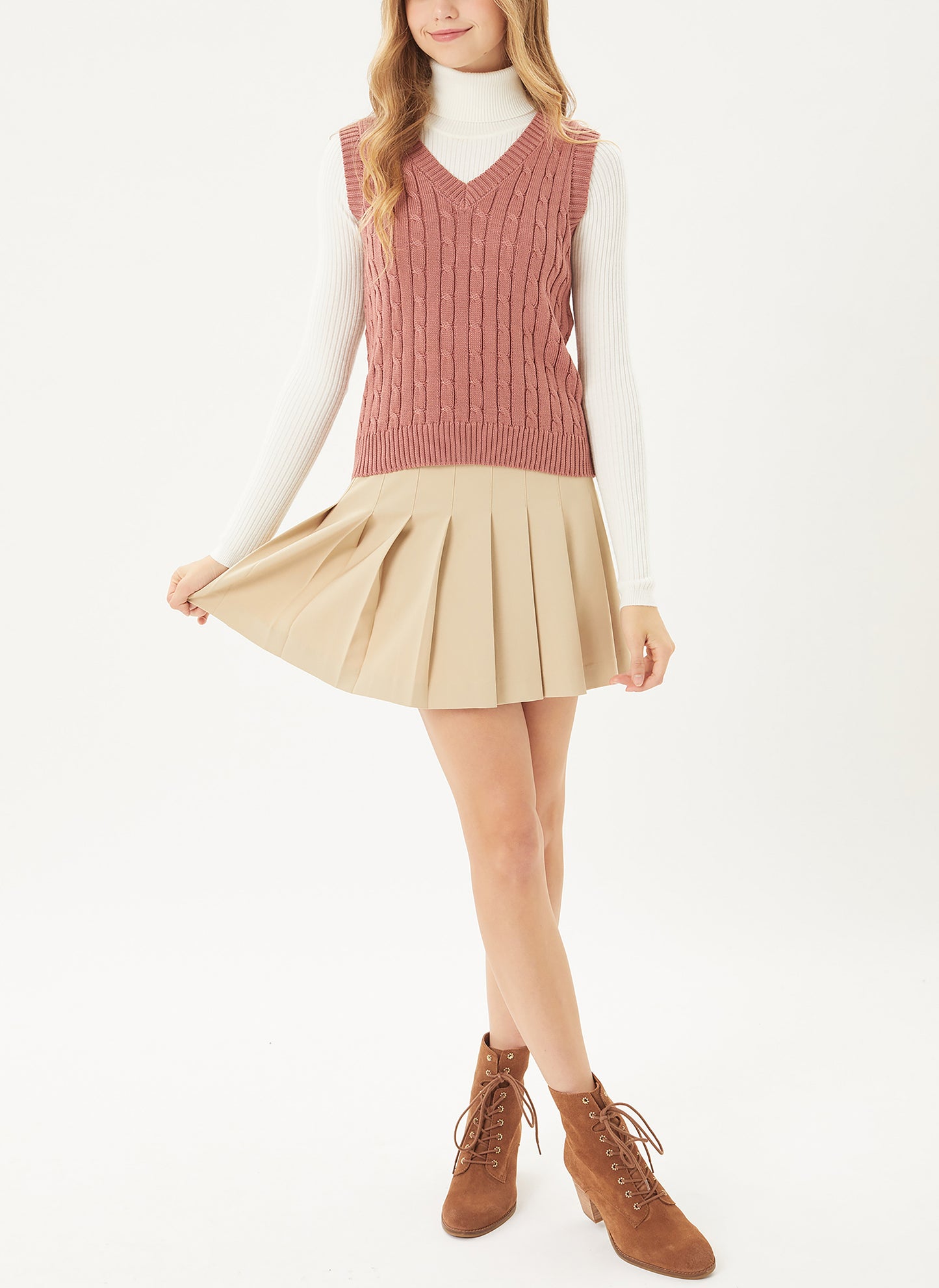 Womens Casual V-Neck Sweater Vest – Solid Sleeveless Pullover Sweater Top Lt9978ws