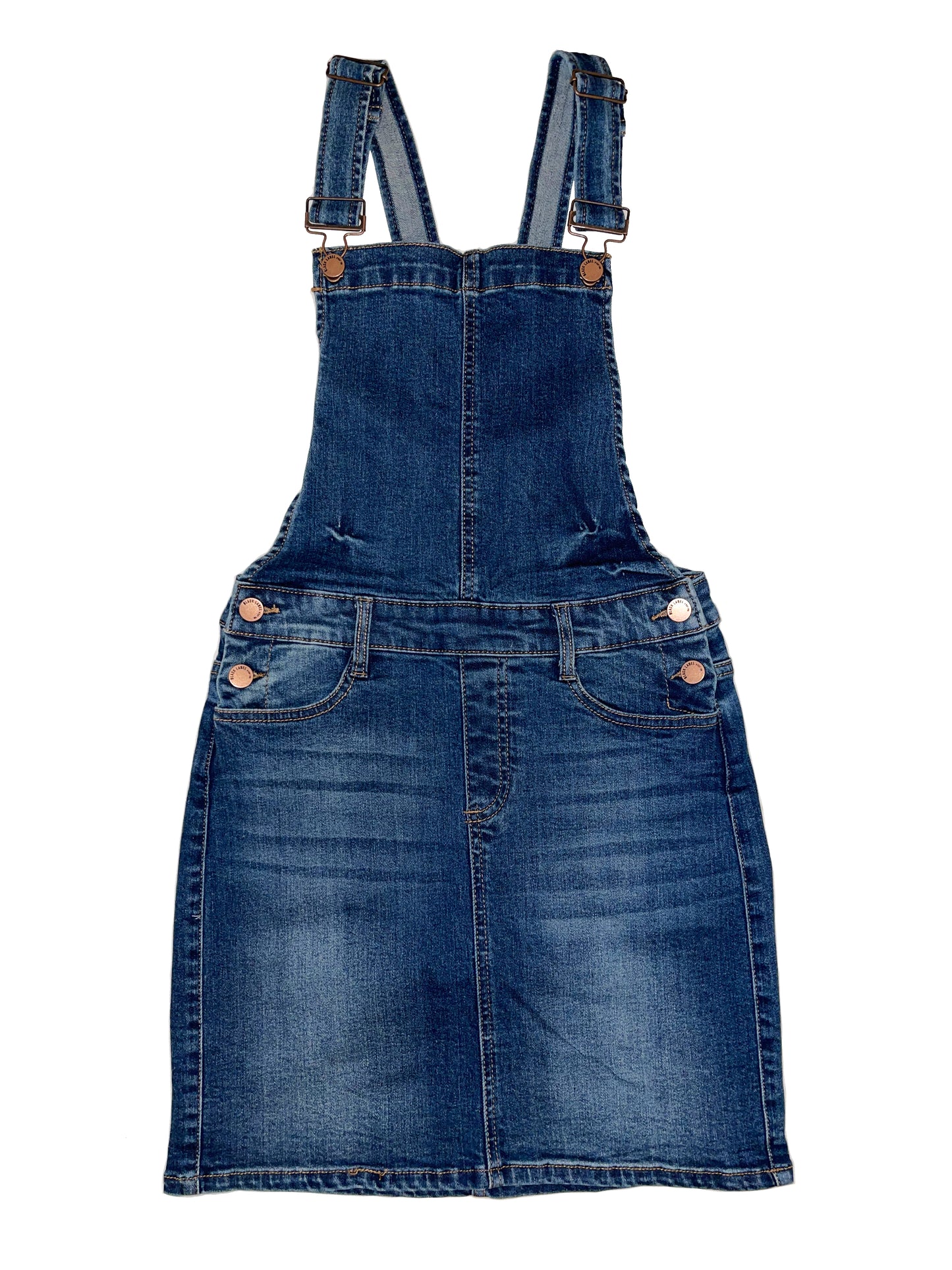 Womens Cute Denim Jean Overall Short Dress Skirt - Classic Washed Overall Skirts CTB583LSK