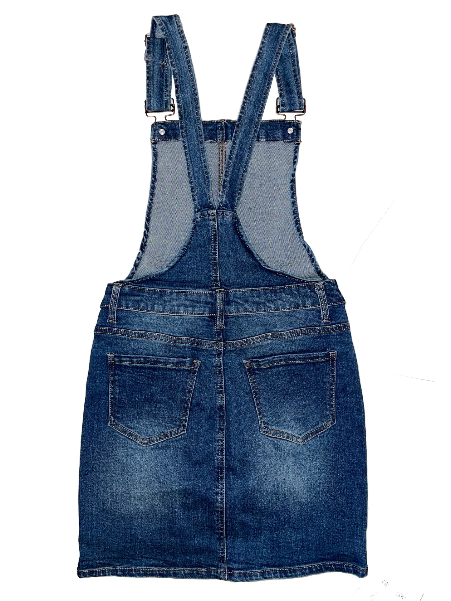 Womens Cute Denim Jean Overall Short Dress Skirt - Classic Washed Overall Skirts CTB583LSK