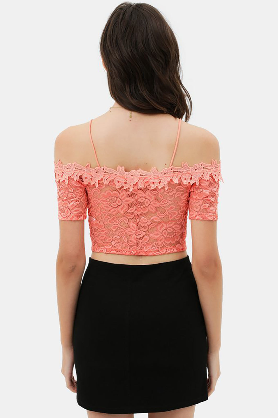 Women's Summer Cute Sexy Off Shoulder Tops - Floral Lace Short Crop Tube Top