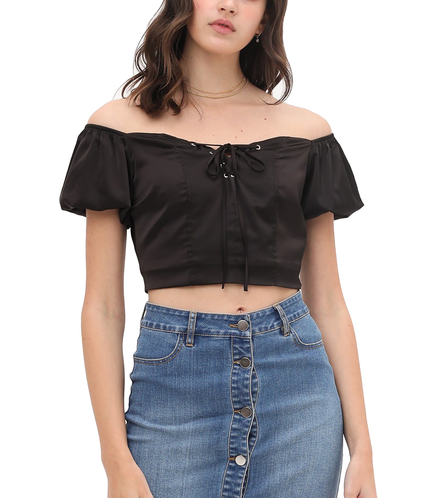 Women's Summer Cute Sexy Off Shoulder Tops - Strapless Front Tie Short Crop Tube Top