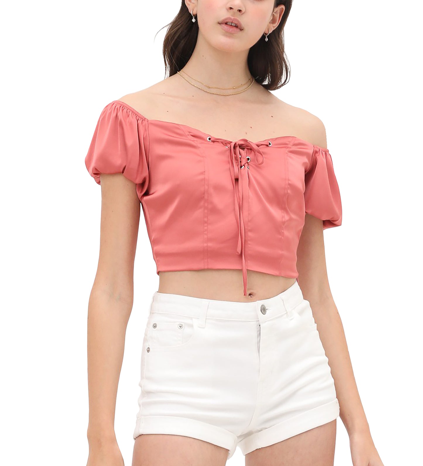 Women's Summer Cute Sexy Off Shoulder Tops - Strapless Front Tie Short Crop Tube Top