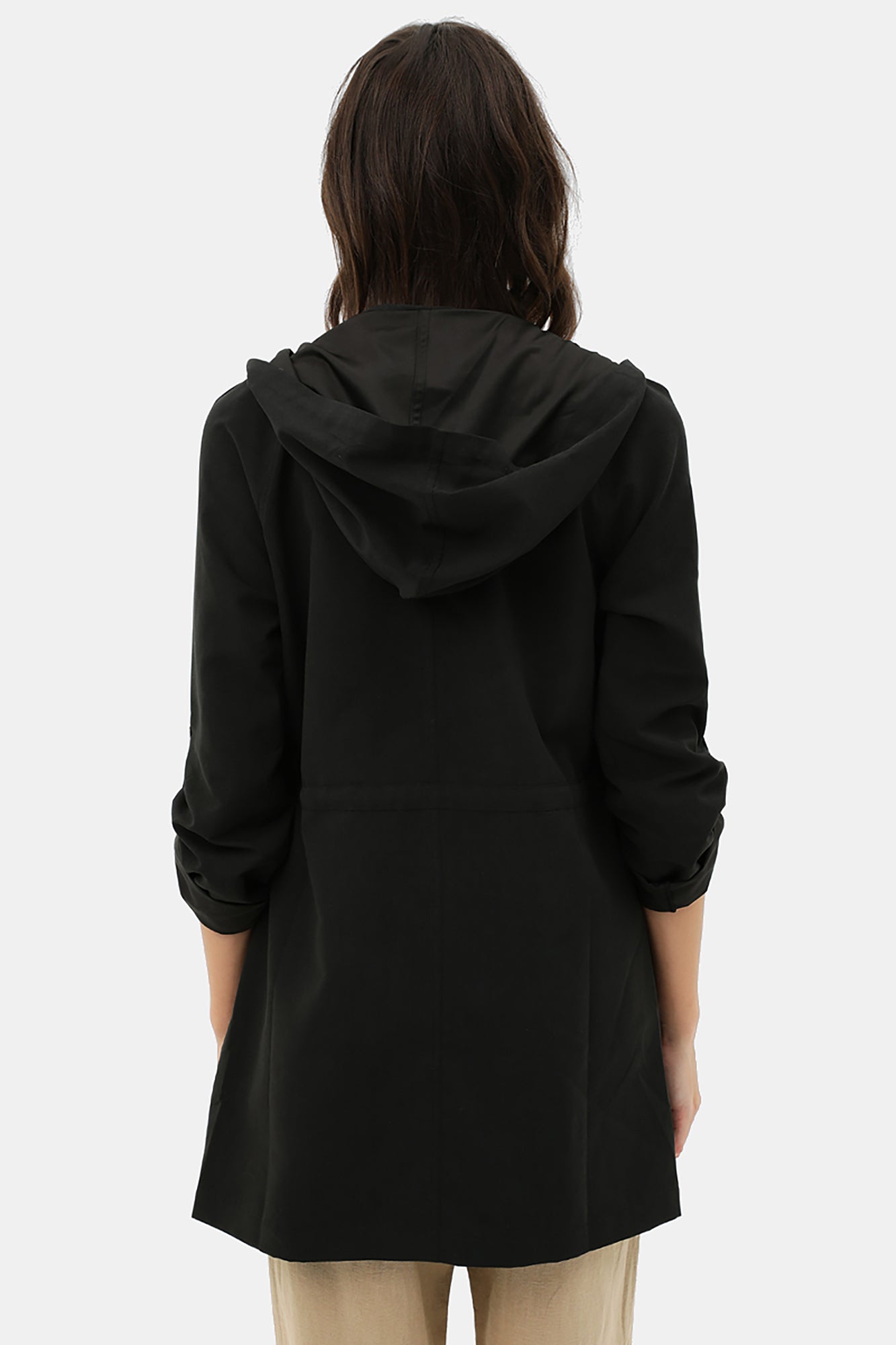 Women's Open Front Hoodie Jacket Cardigan - Oversized Trench Jacket Coat