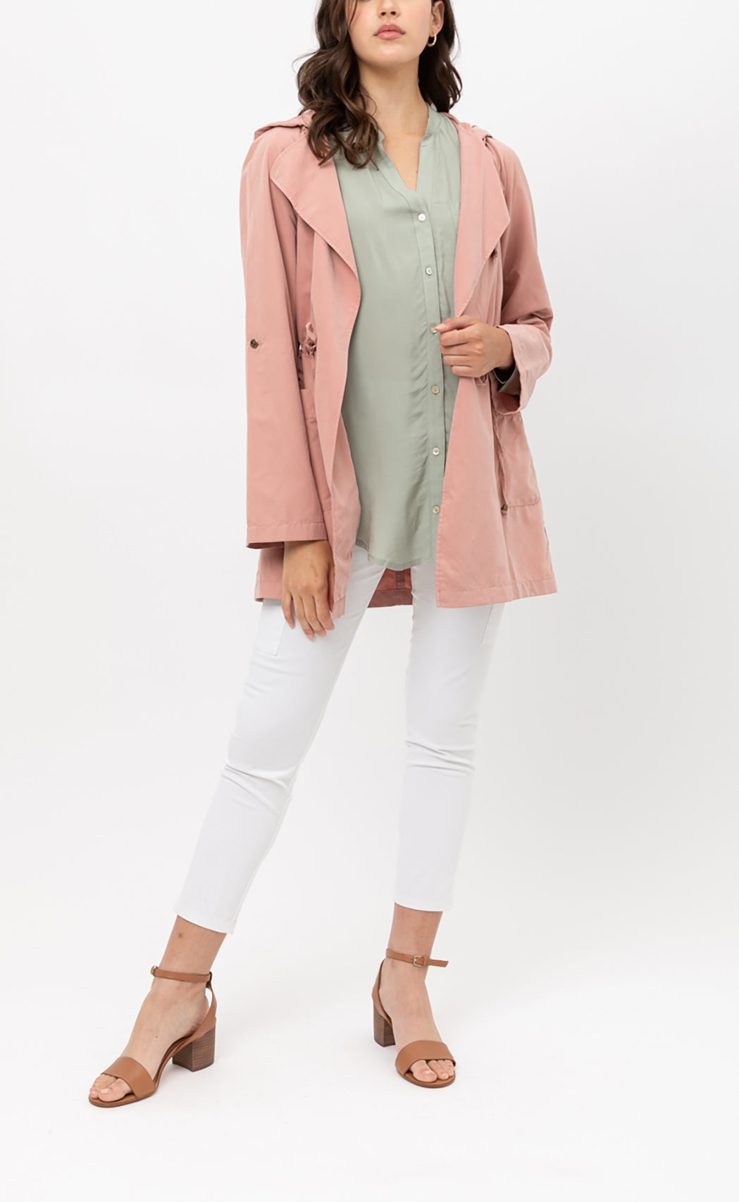 Women's Open Front Hoodie Jacket Cardigan - Oversized Trench Jacket Coat