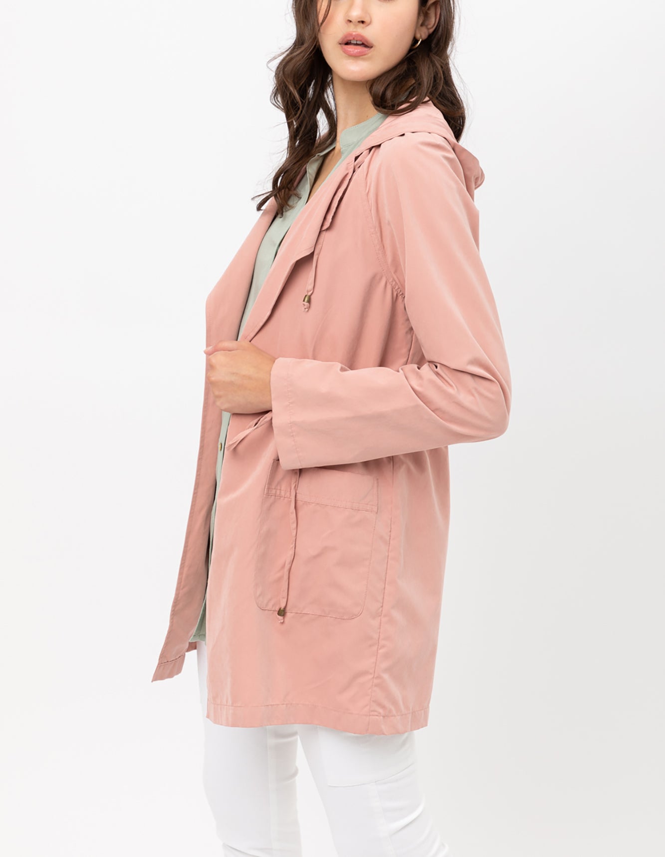 Women's Open Front Hoodie Jacket Cardigan - Oversized Trench Jacket Coat