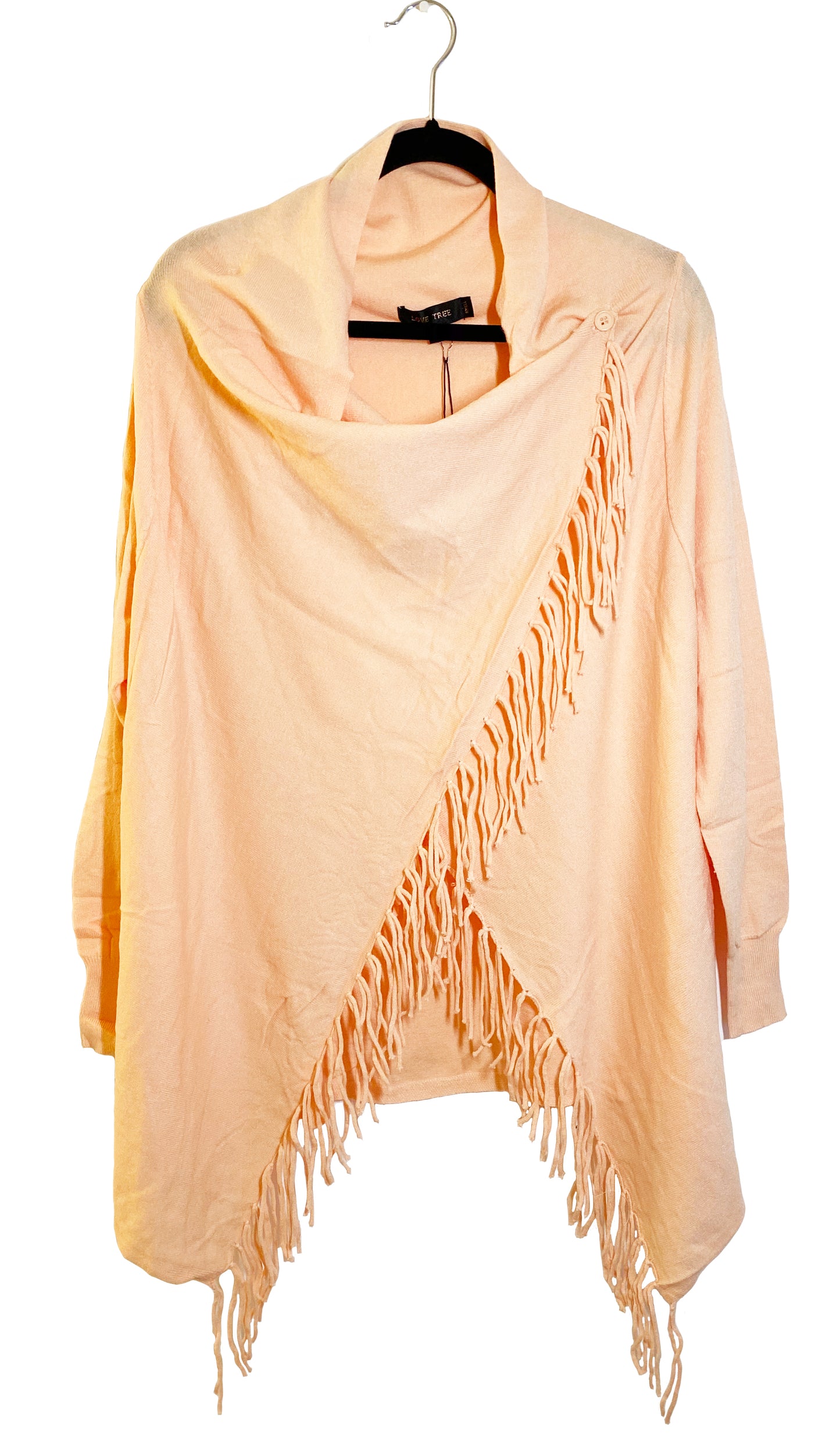 Women's Boho Open Front Sweater Cardigans - Fringed Draped Poncho Wrap Cardigan