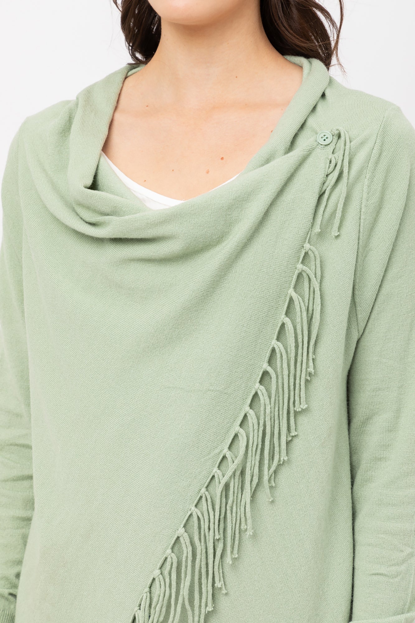 Women's Boho Open Front Sweater Cardigans - Fringed Draped Poncho Wrap Cardigan