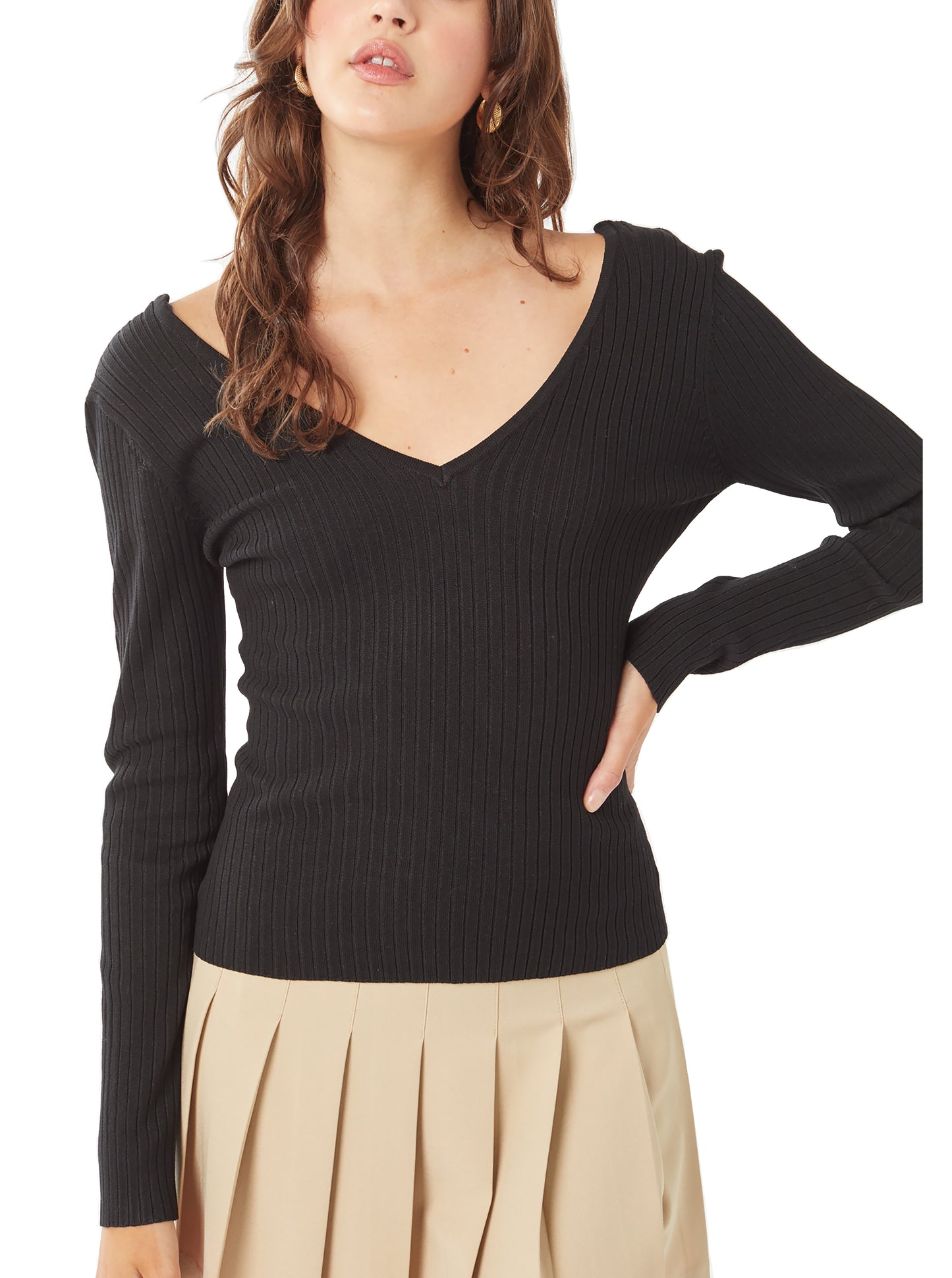 Women’s Pullover Slim Fit Ribbed Long Sleeve Sweater - V-Neck Basic Sweater Top LT9916WM