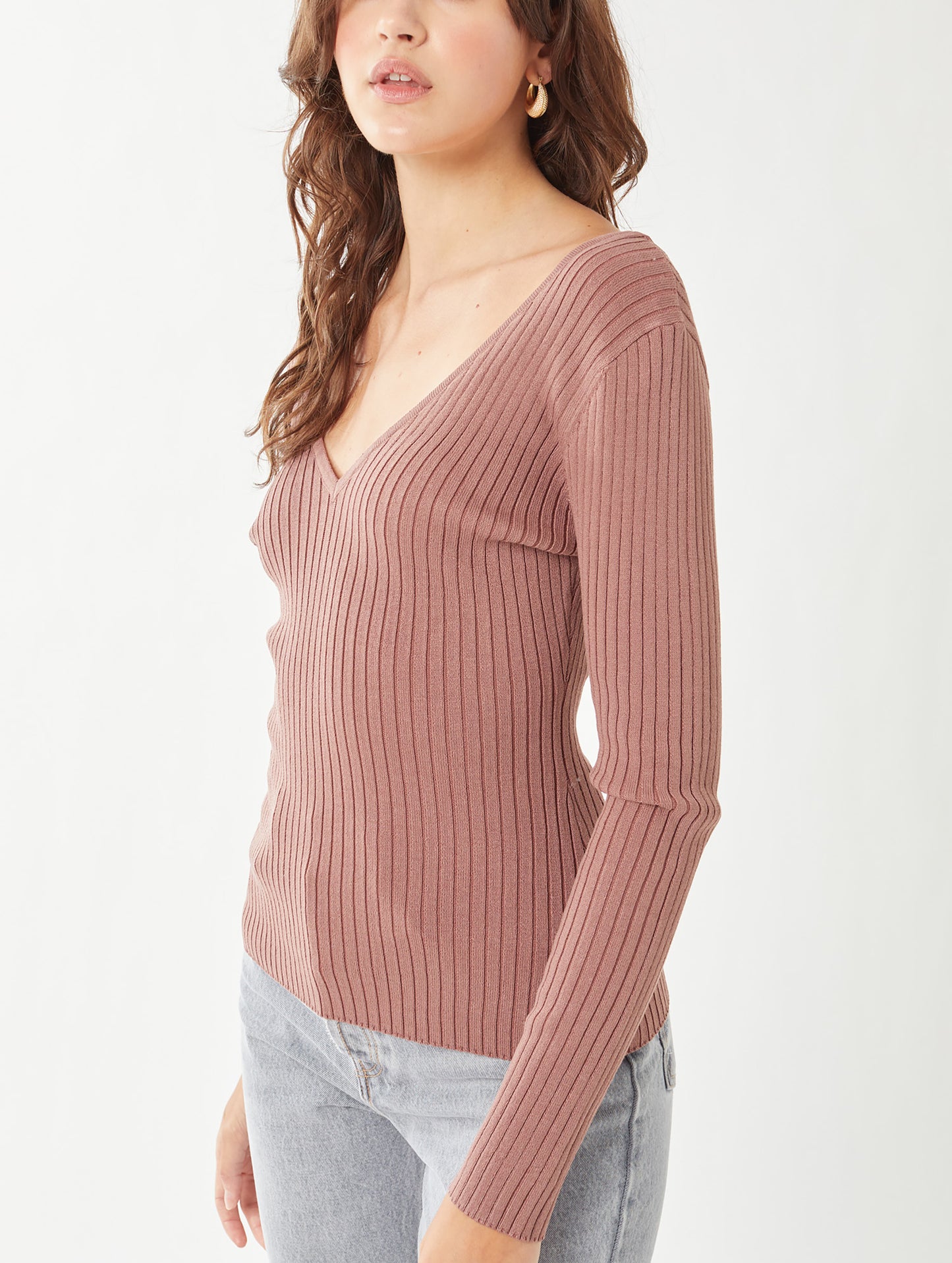 Women’s Pullover Slim Fit Ribbed Long Sleeve Sweater - V-Neck Basic Sweater Top LT9916WM