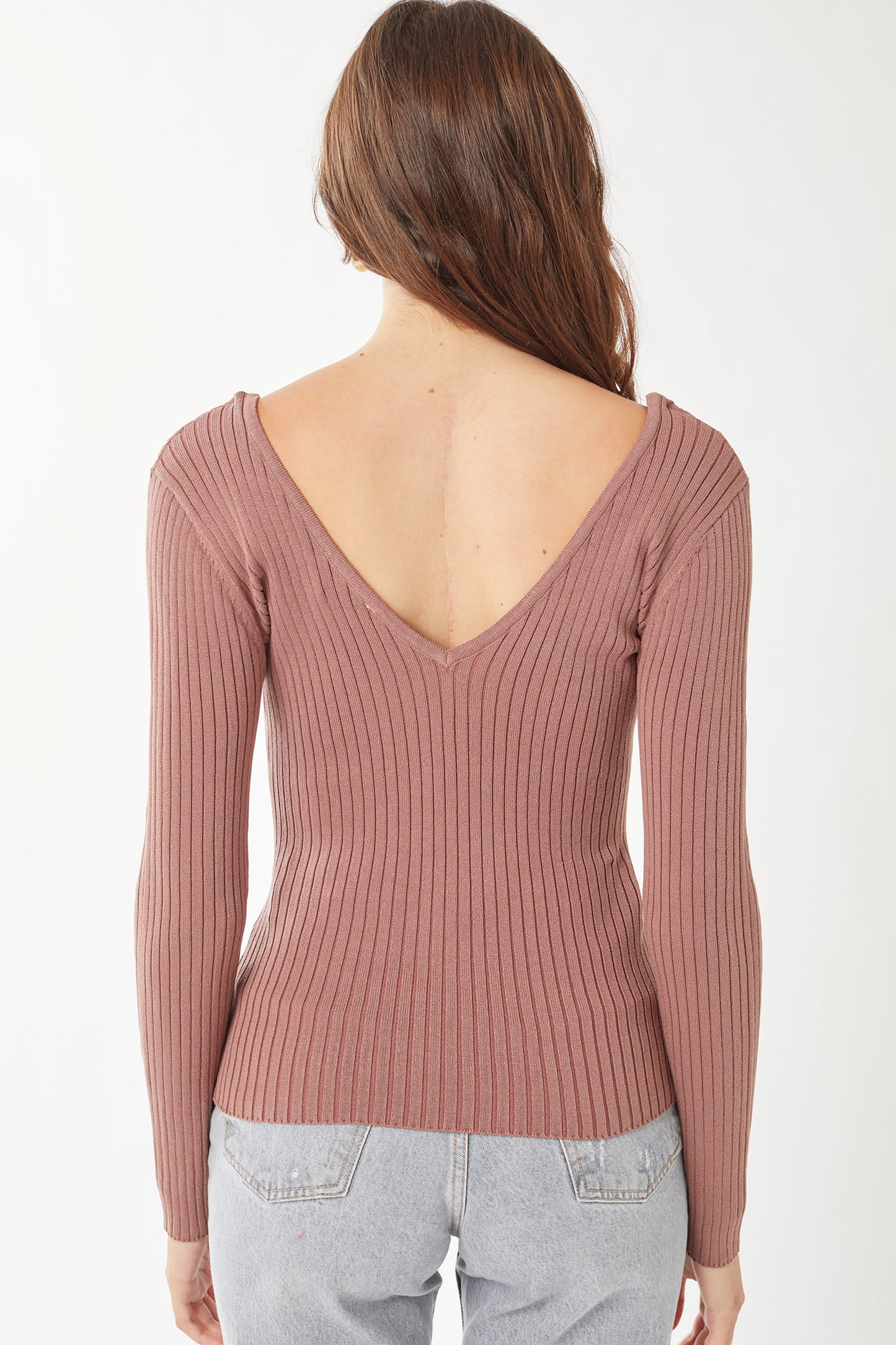 Women’s Pullover Slim Fit Ribbed Long Sleeve Sweater - V-Neck Basic Sweater Top LT9916WM