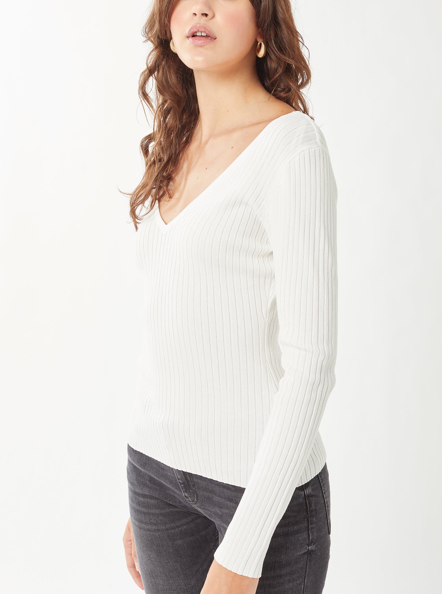 Women’s Pullover Slim Fit Ribbed Long Sleeve Sweater - V-Neck Basic Sweater Top LT9916WM