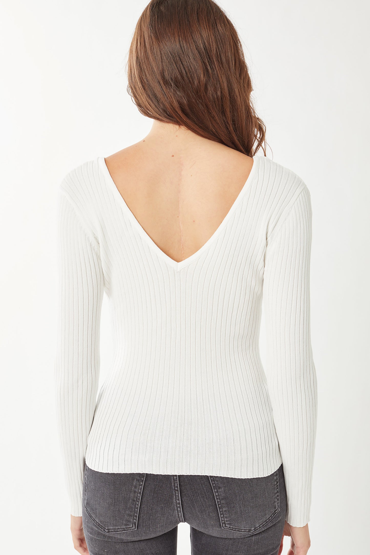 Women’s Pullover Slim Fit Ribbed Long Sleeve Sweater - V-Neck Basic Sweater Top LT9916WM