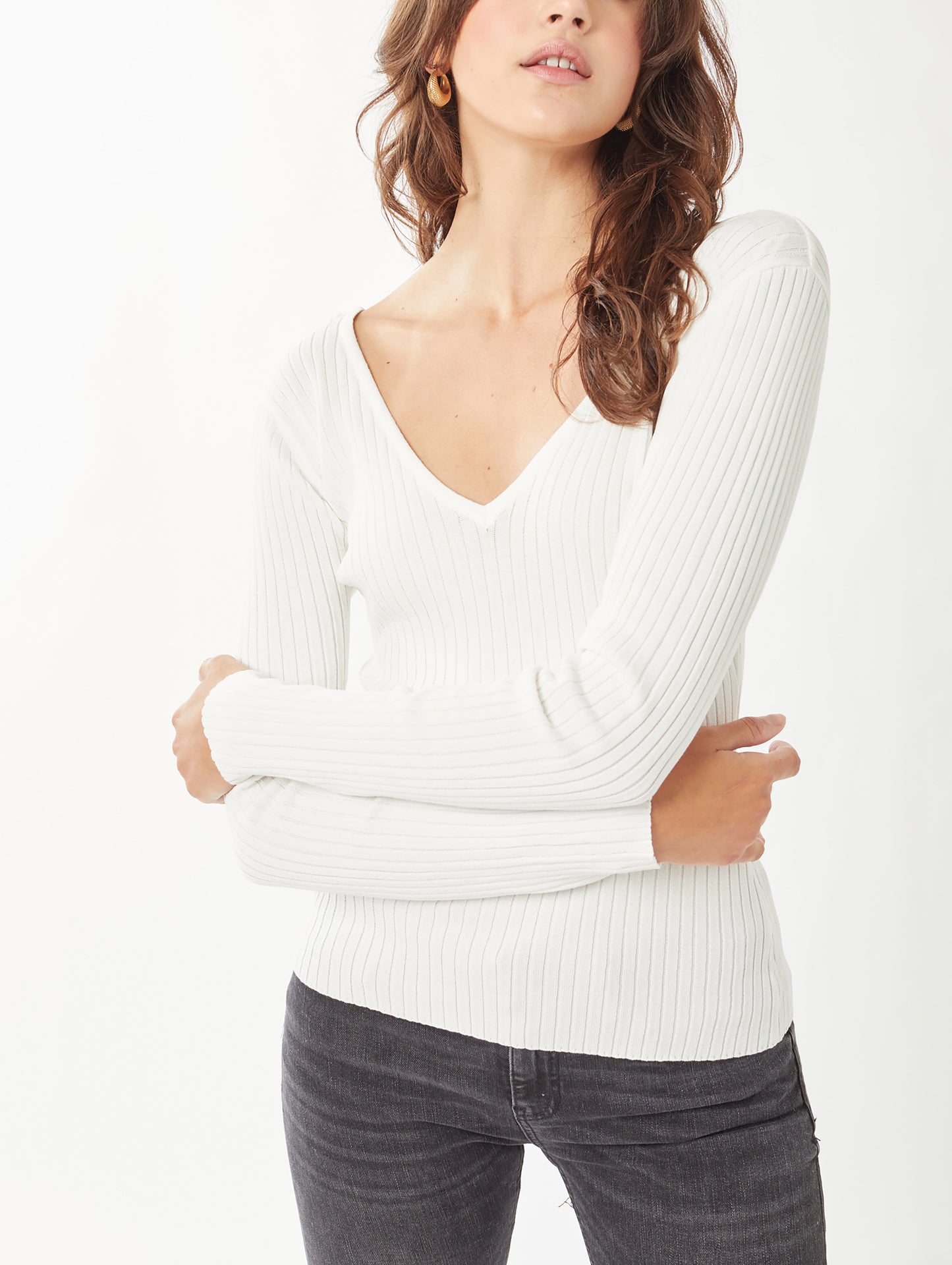 Women’s Pullover Slim Fit Ribbed Long Sleeve Sweater - V-Neck Basic Sweater Top LT9916WM