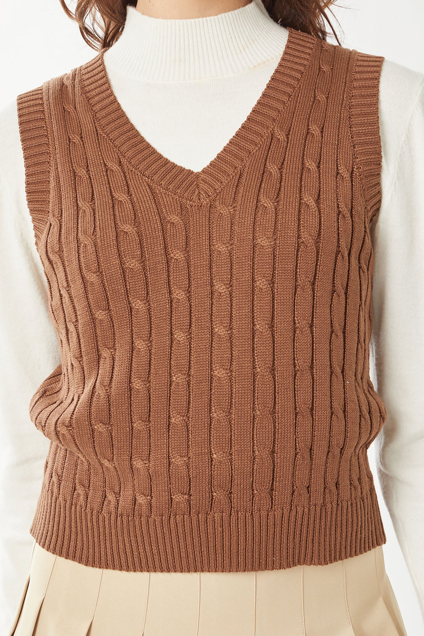 Womens Casual V-Neck Sweater Vest – Solid Sleeveless Pullover Sweater Top Lt9978ws