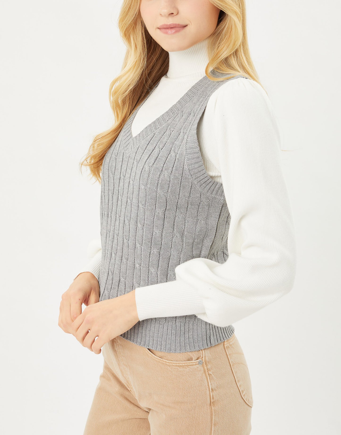 Womens Casual V-Neck Sweater Vest – Solid Sleeveless Pullover Sweater Top Lt9978ws