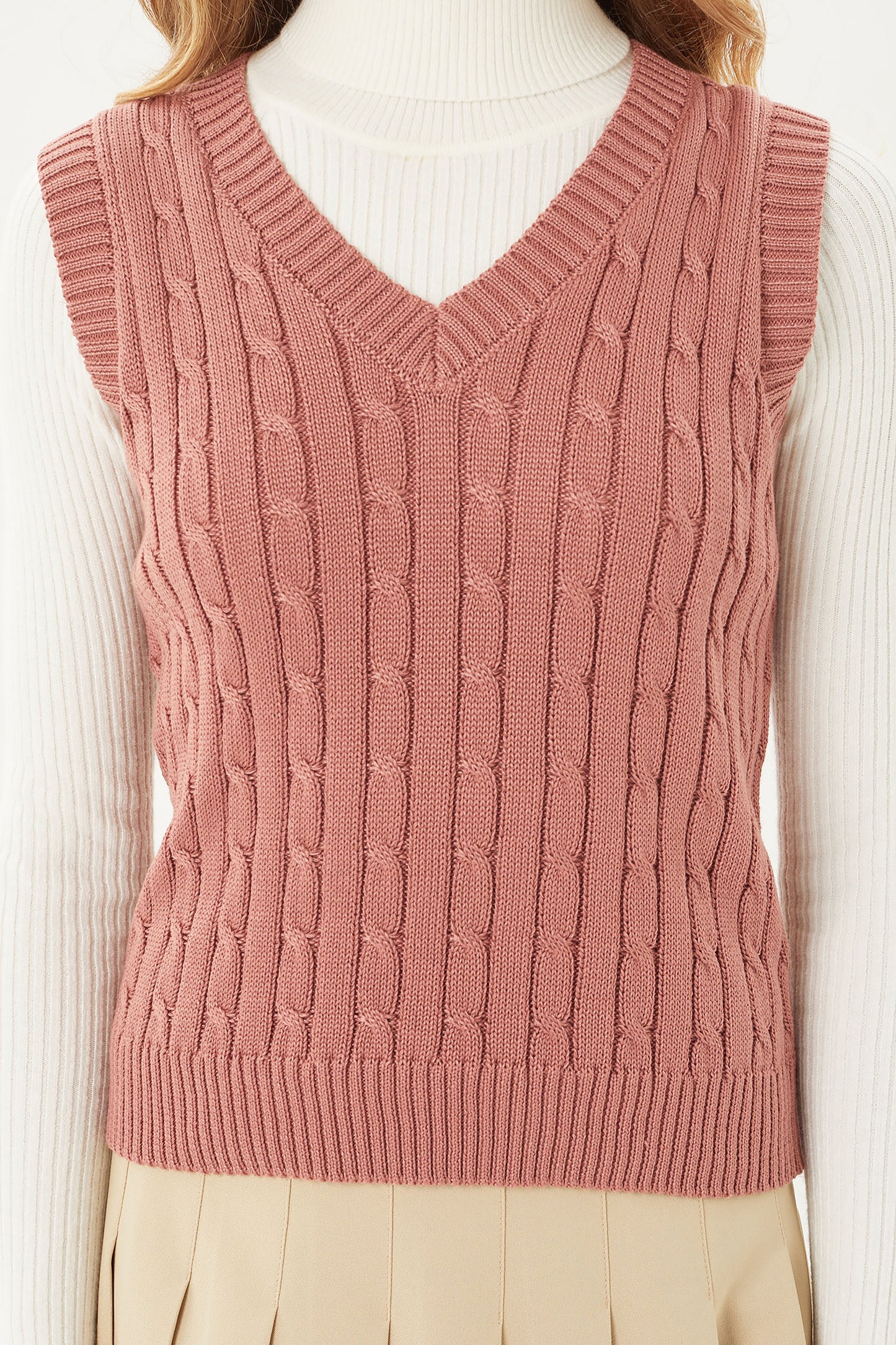 Womens Casual V-Neck Sweater Vest – Solid Sleeveless Pullover Sweater Top Lt9978ws