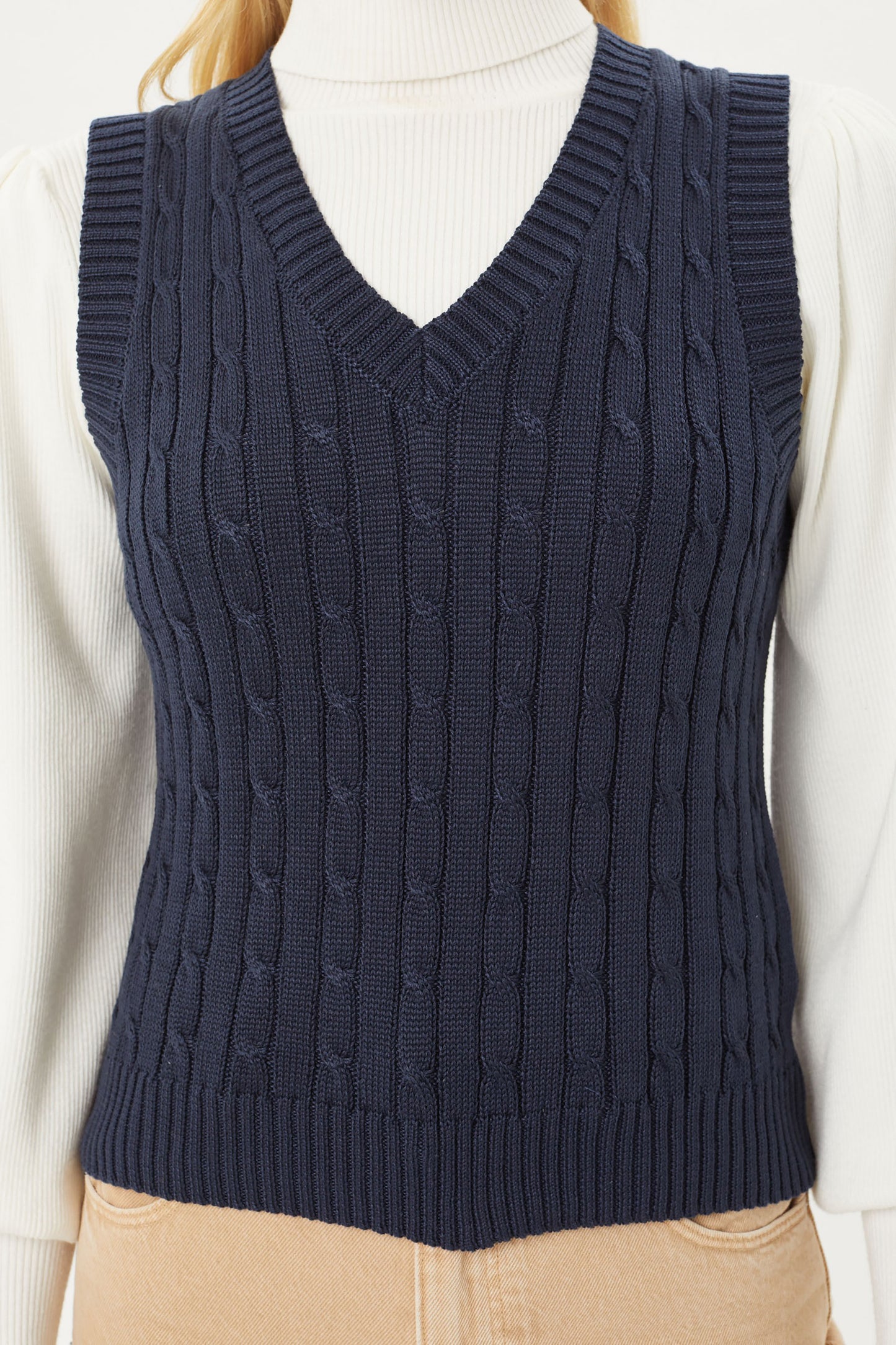 Womens Casual V-Neck Sweater Vest – Solid Sleeveless Pullover Sweater Top Lt9978ws