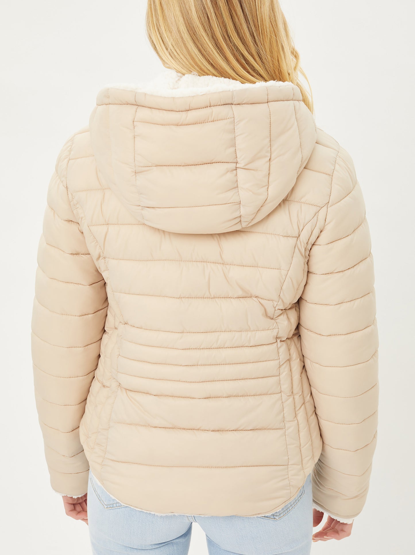 Women's Reversible Faux Fur Quilted Puffer Hooded Jacket LTJ8014