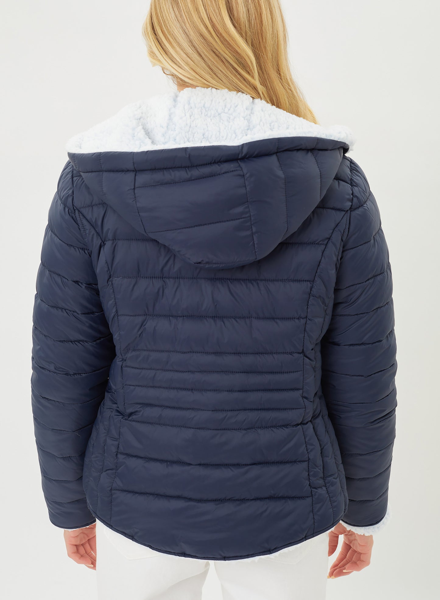 Women's Reversible Faux Fur Quilted Puffer Hooded Jacket LTJ8014