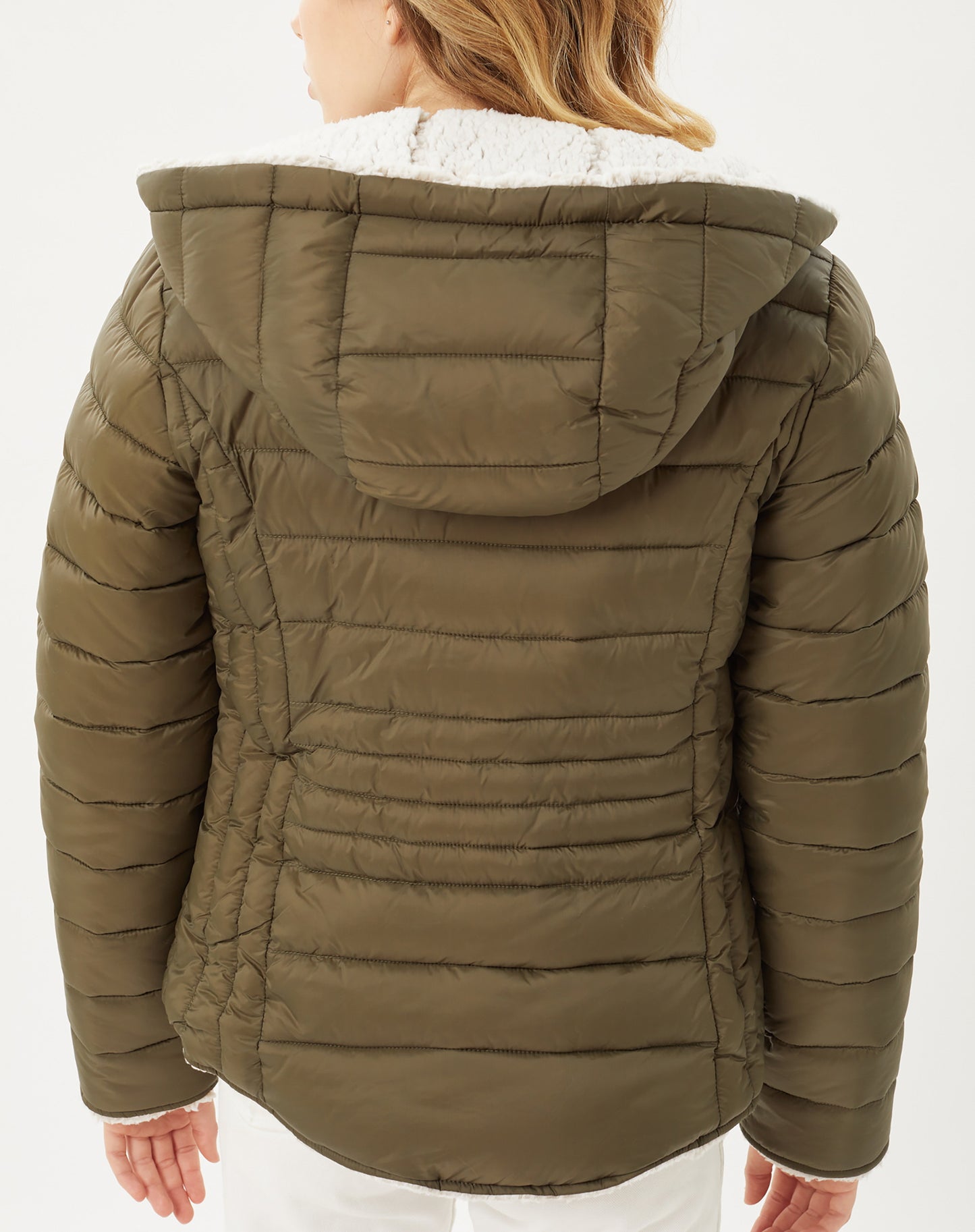 Women's Reversible Faux Fur Quilted Puffer Hooded Jacket LTJ8014