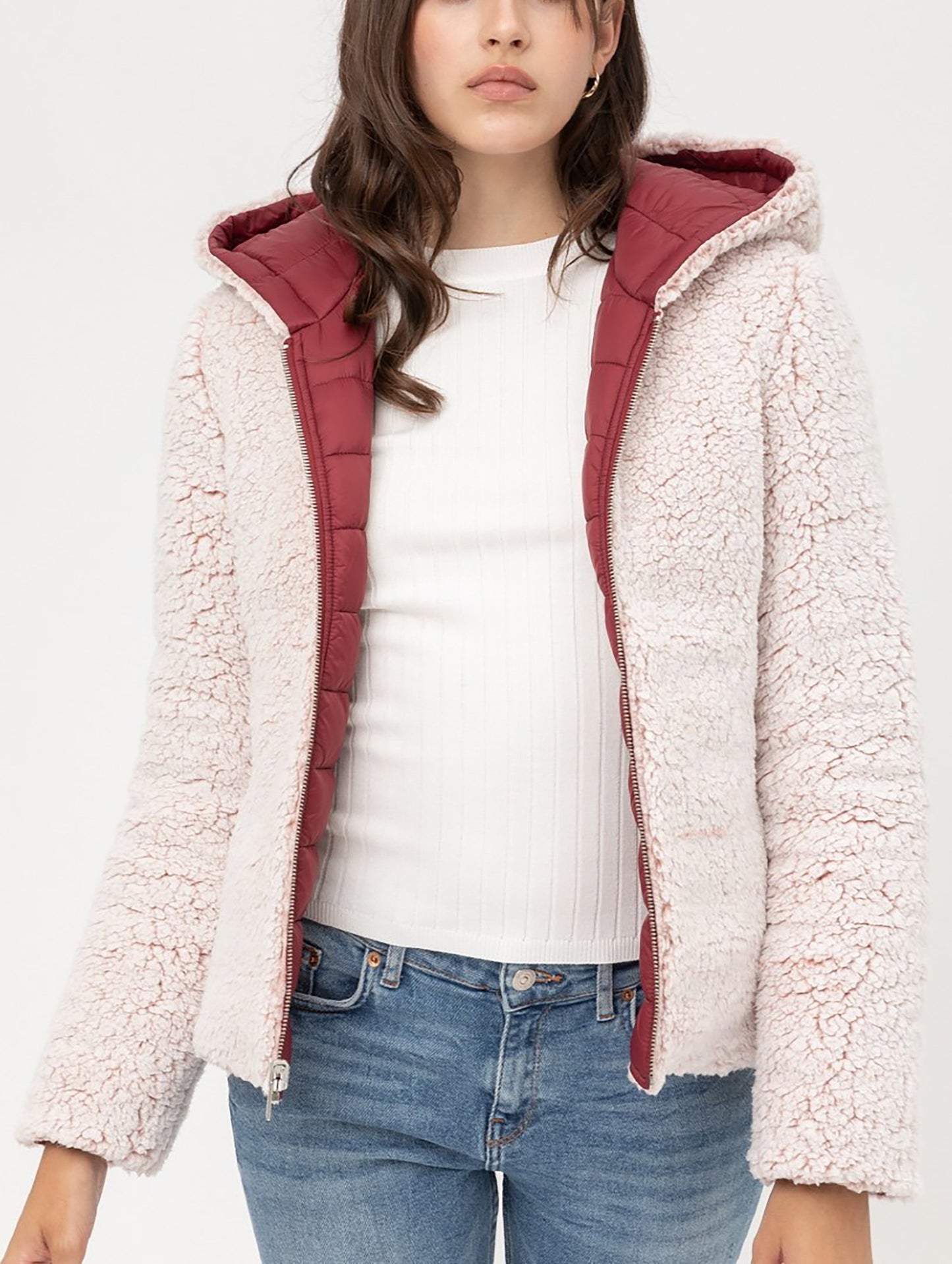 Women's Reversible Faux Fur Quilted Puffer Hooded Jacket LTJ8014