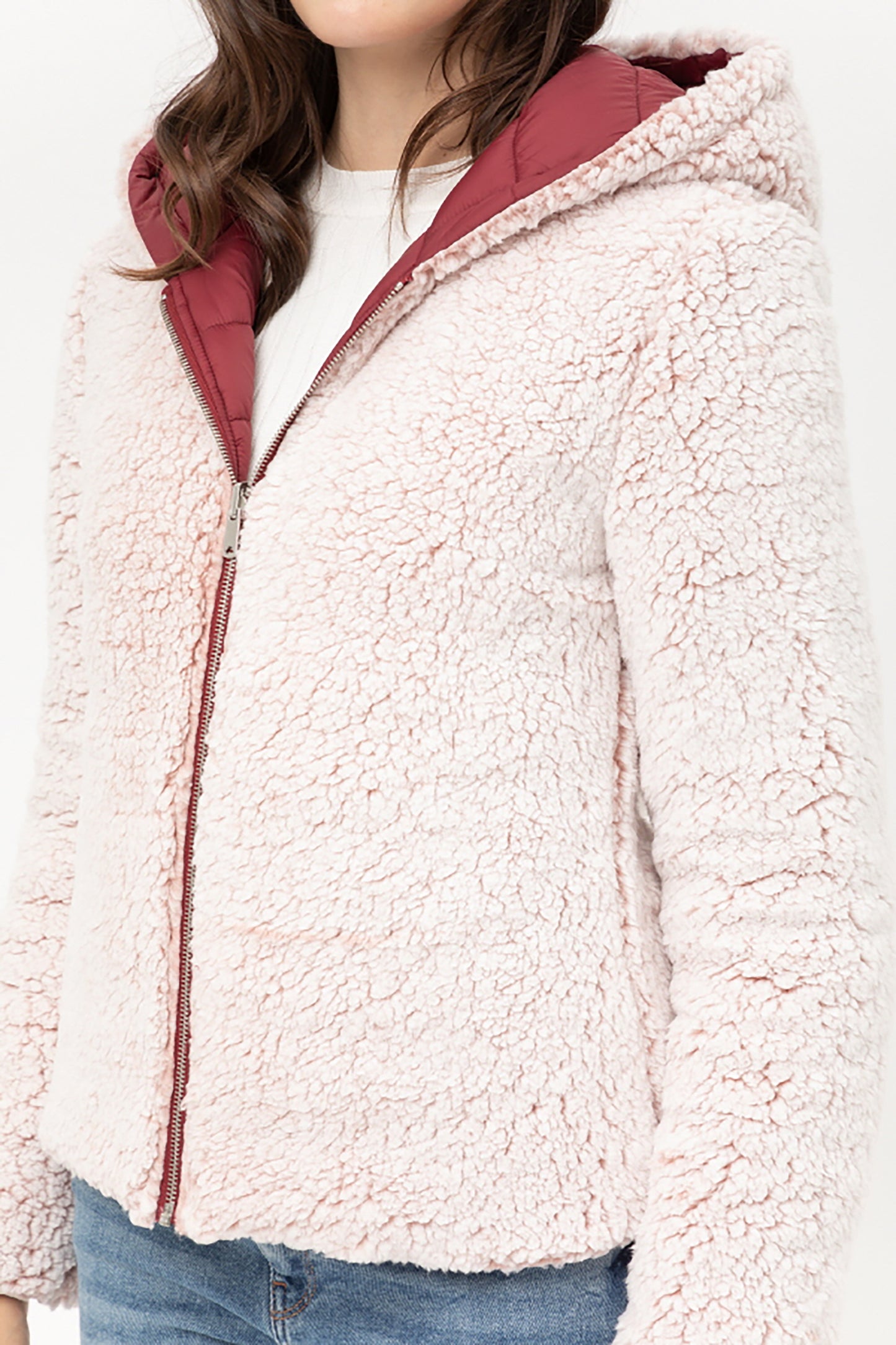 Women's Reversible Faux Fur Quilted Puffer Hooded Jacket LTJ8014