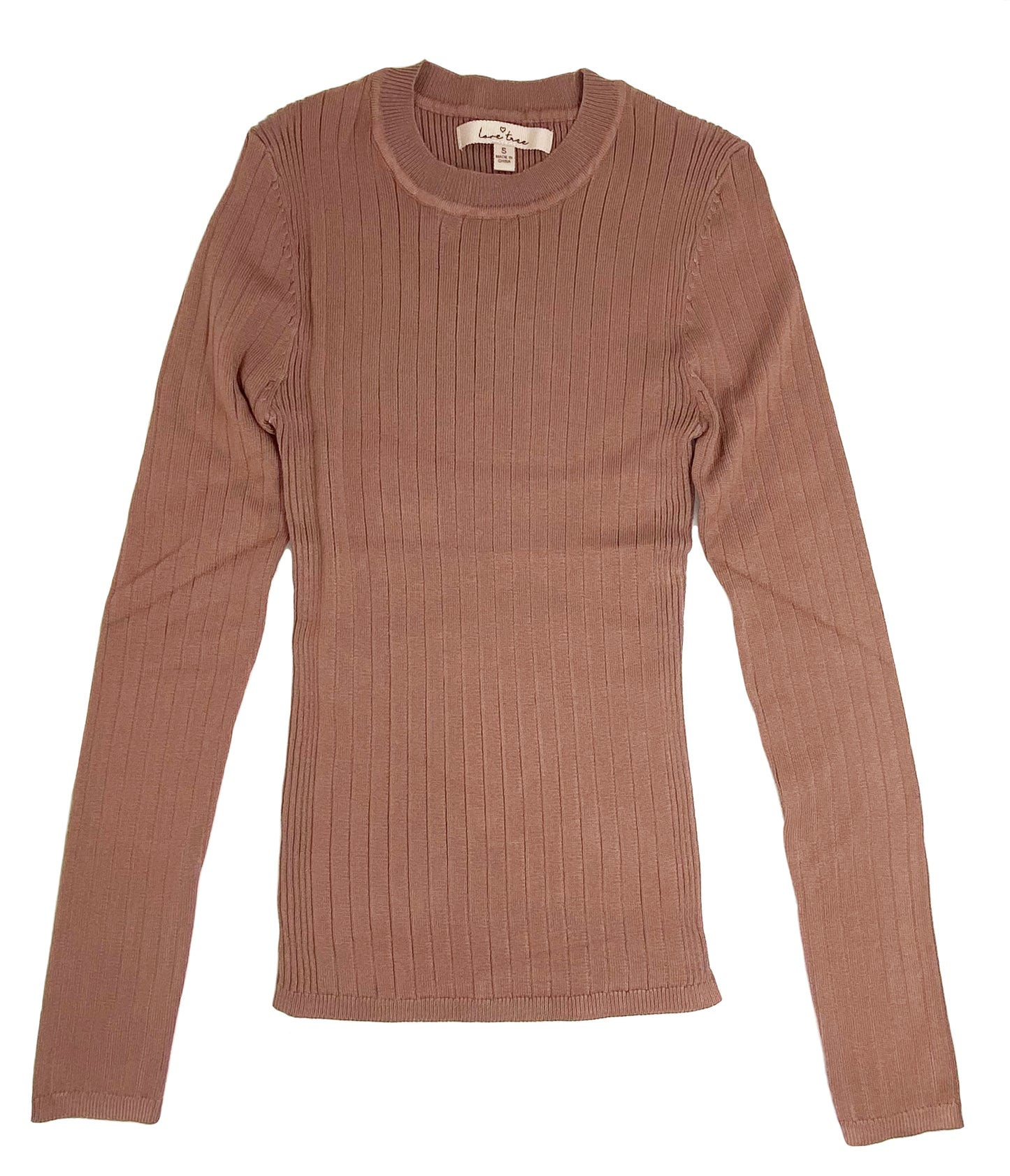 Women’s Pullover Slim Fit Ribbed Long Sleeve Sweater - Round Neck Basic Sweater Top