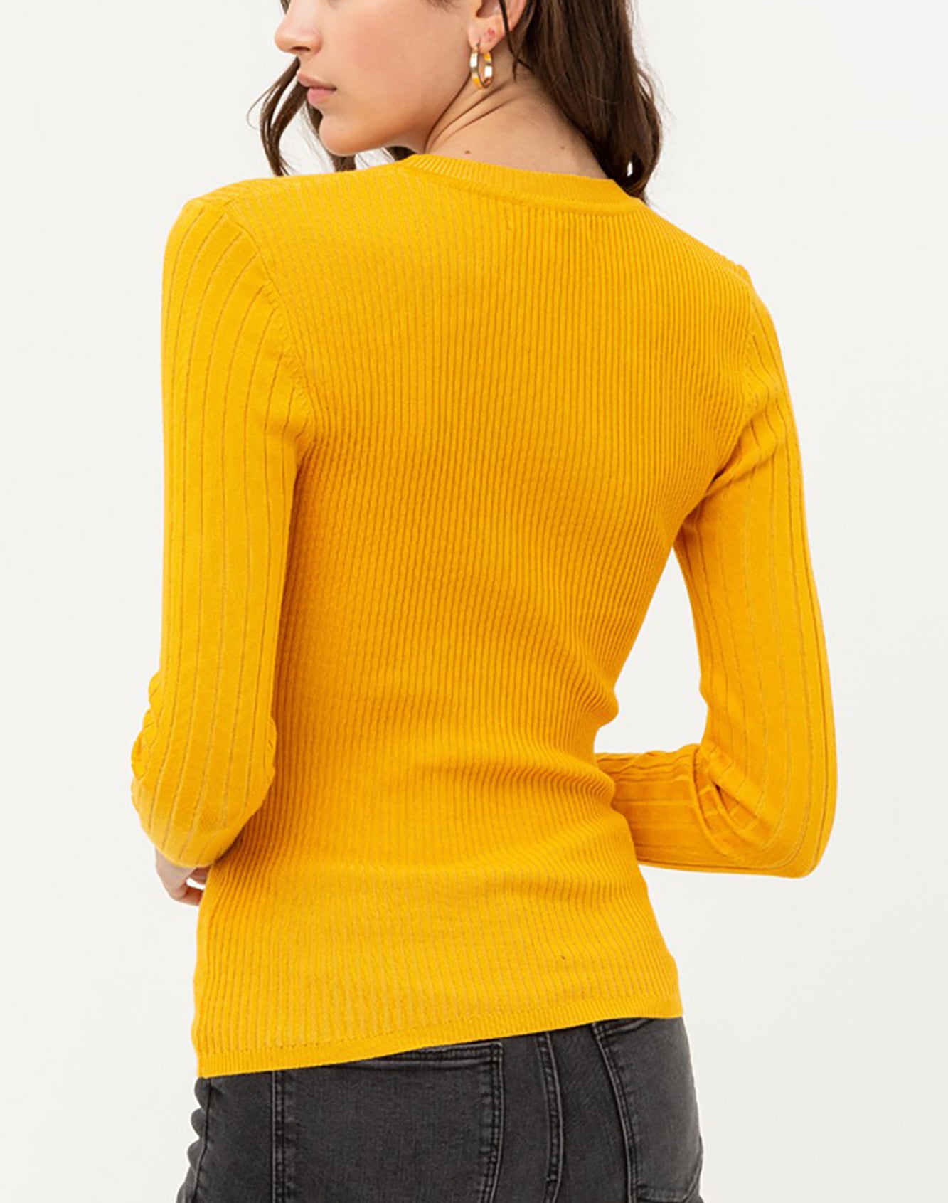 Women’s Pullover Slim Fit Ribbed Long Sleeve Sweater - Round Neck Basic Sweater Top