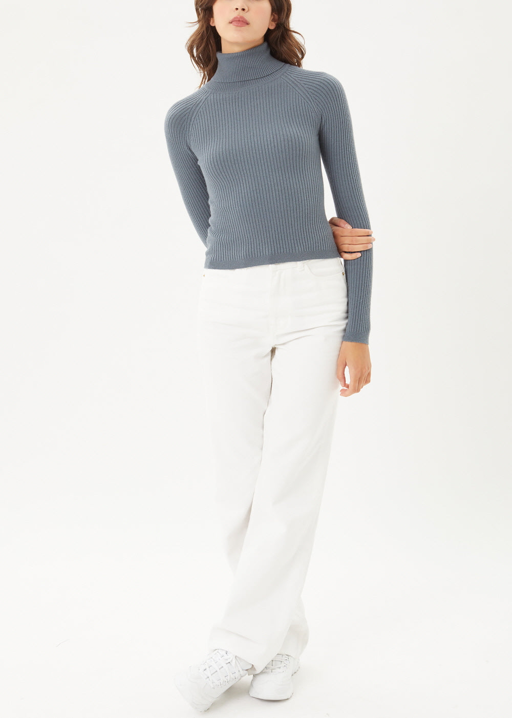 Women’s Pullover Slim Fit Ribbed Long Sleeve Sweater - Turtle Neck Basic Sweater Top Lt9939wh