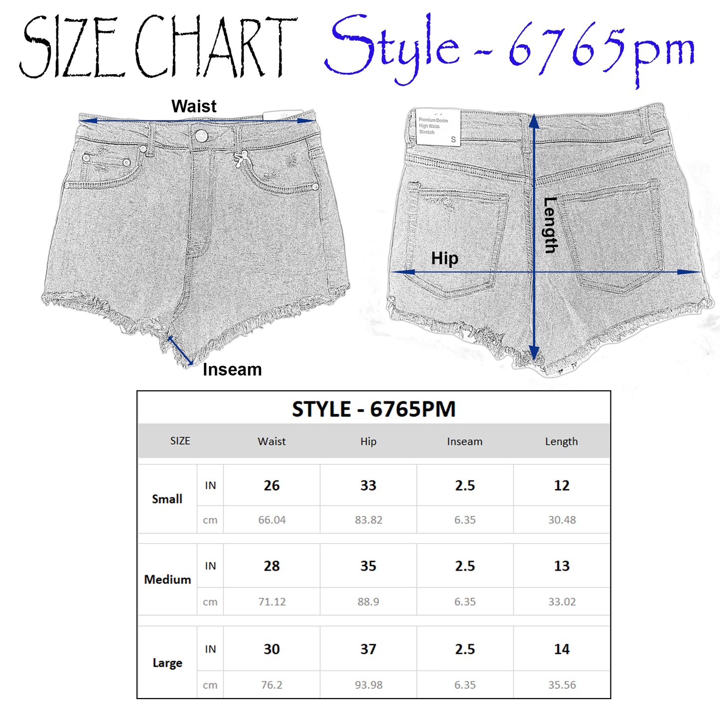 Women's Summer Casual Sexy Cute Denim Jean Shorts Pants - High Waist Frayed Hem Denim Short LT6765PM